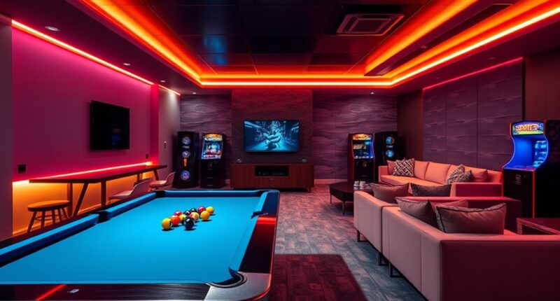 stylish fun entertainment area