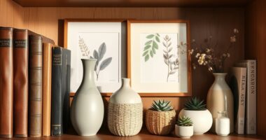stylish organized shelf decor