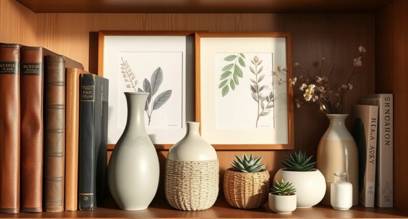 stylish organized shelf decor