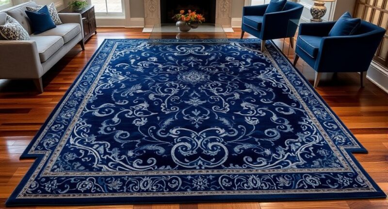 top navy silk rug selections