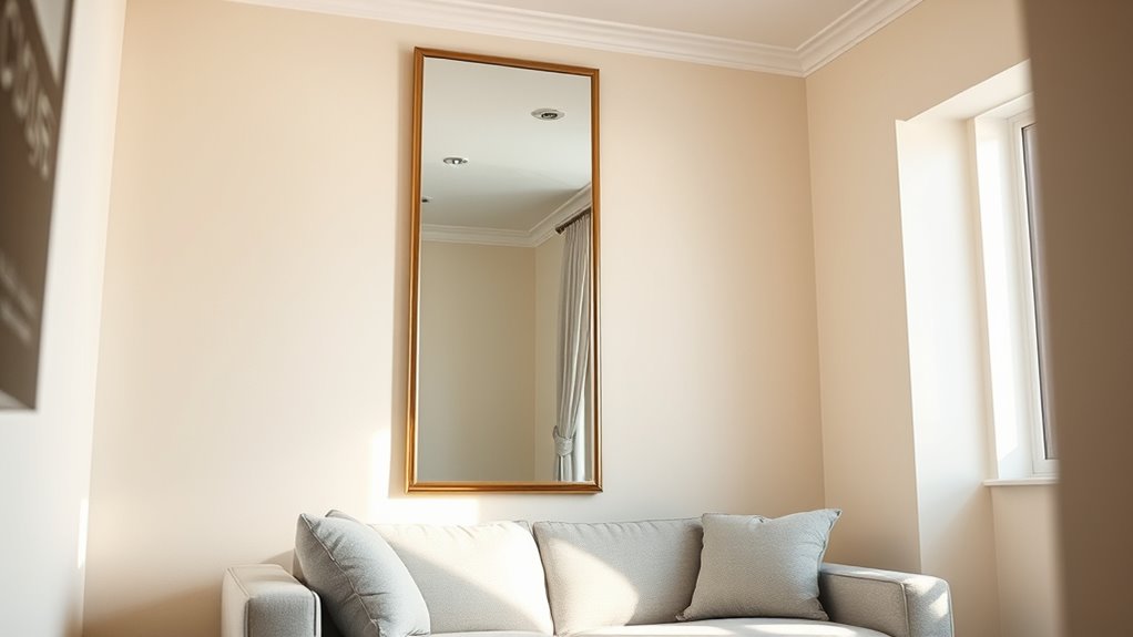 use mirrors to visually heighten