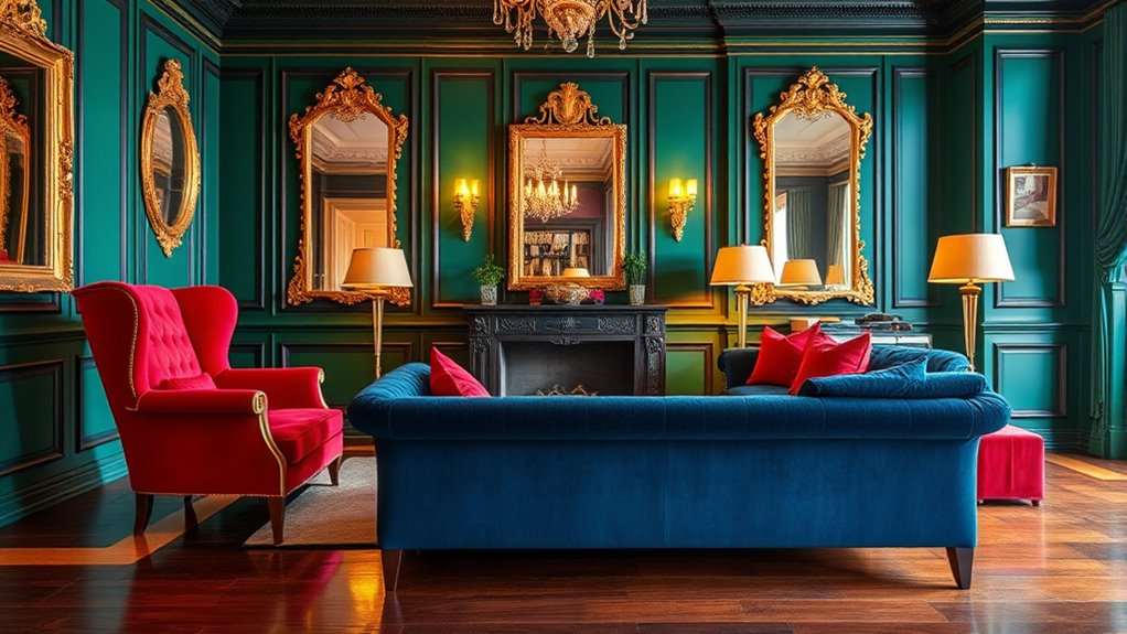 warm luxurious ruby accents