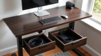 clutter free adjustable desk