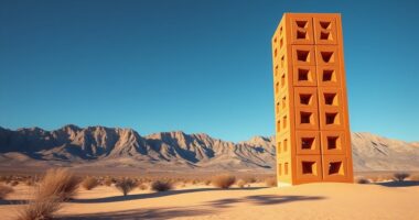 desert inspired mid century breezeblocks