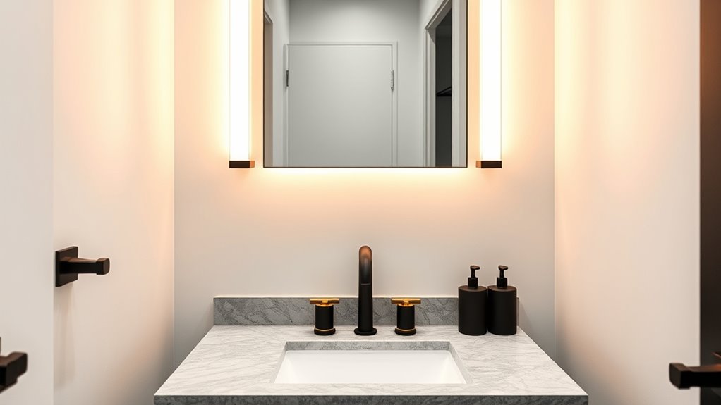 elegant functional powder room