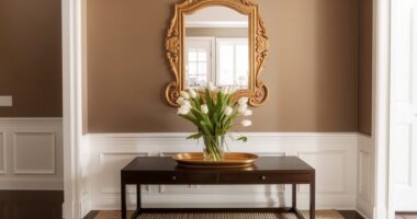 entryway console and mirror