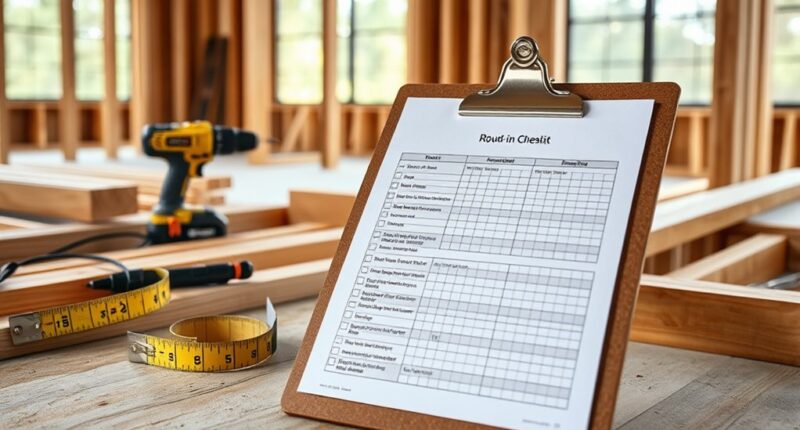 framing walks inspection checklist