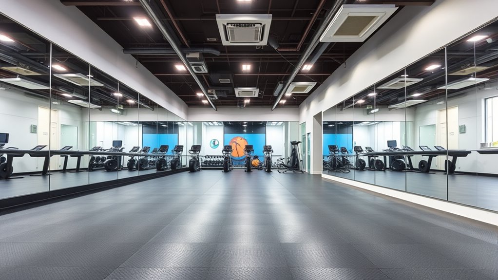 gym flooring mirrors airflow
