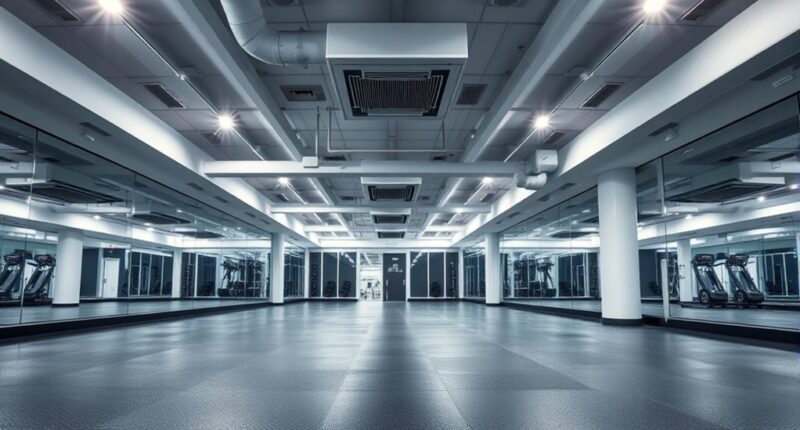 gym flooring mirrors airflow