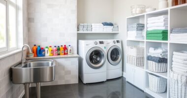 laundry sink and storage