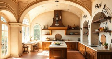 mediterranean arches and plaster