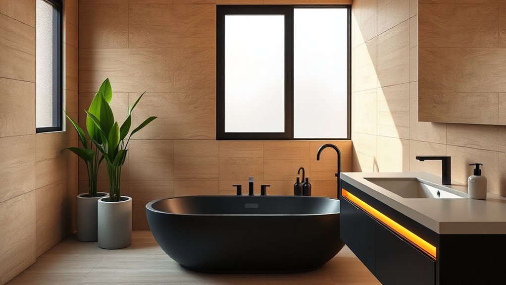 spa inspired minimalist bathroom design