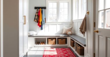 stylish and functional mudroom