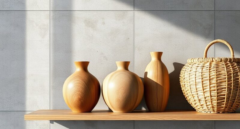 textured shelf and console design