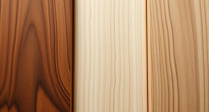 variety of walnut and oak