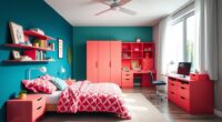 vibrant teen room storage
