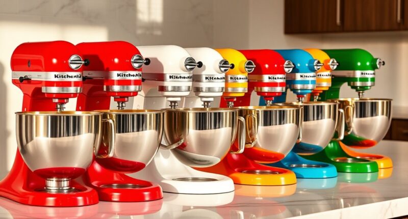 top kitchenaid mixer colors
