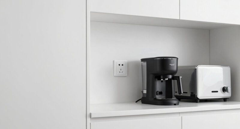 appliance garage outlet placement