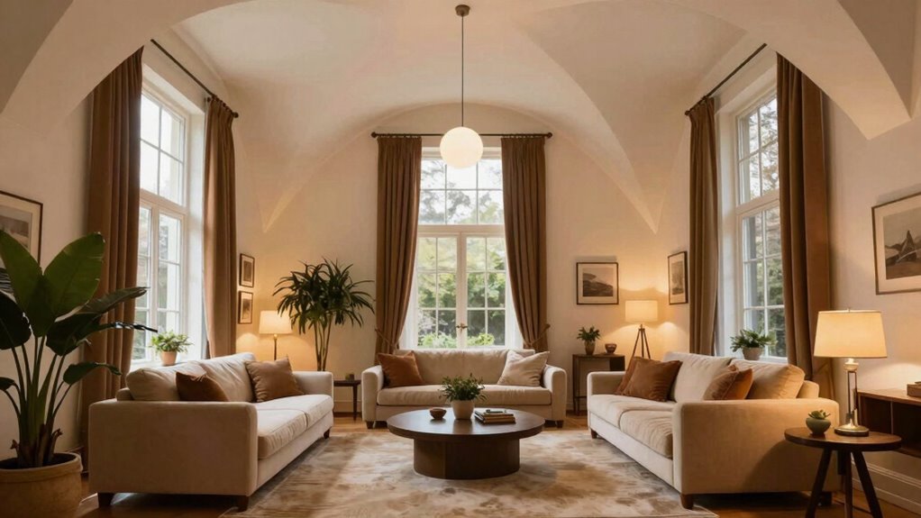 create cozy high ceilings