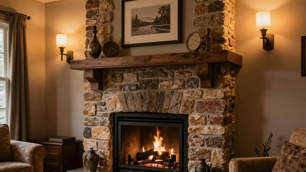 enhance fireplace with lighting