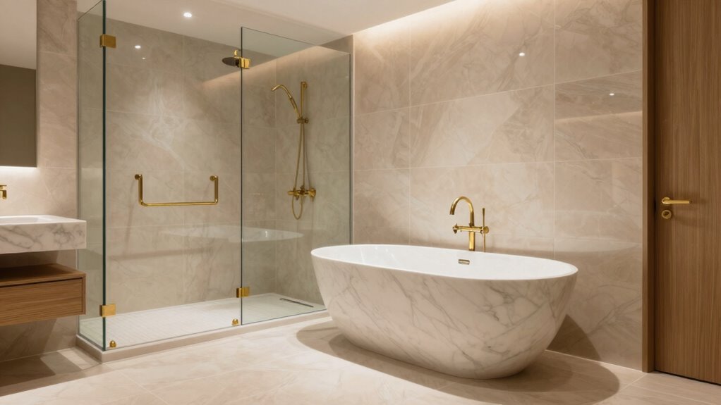 luxurious bathroom layout design