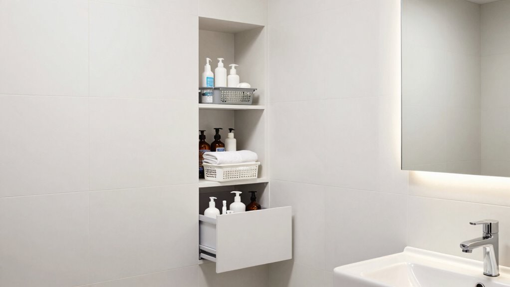 optimize bathroom storage space