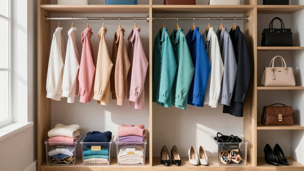 organize clothes by categories