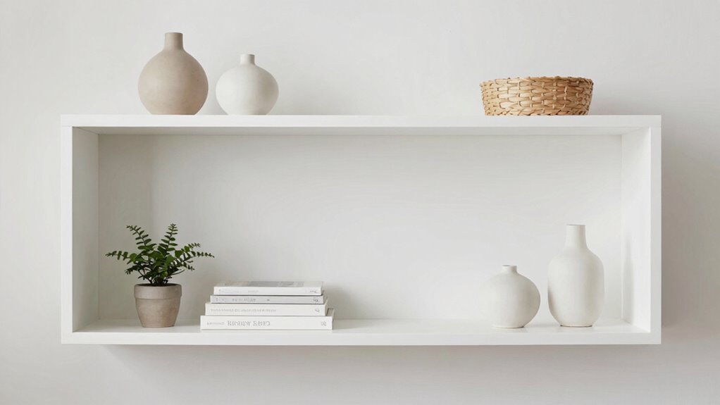 organized balanced shelving display