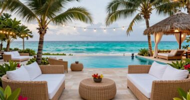 resort style outdoor seating layout