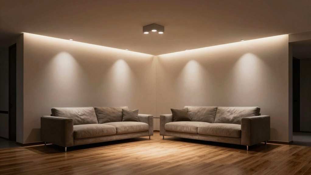 strategic fixture placement maximizes brightness