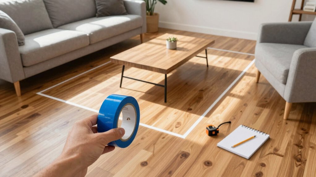 tape planning furniture layout