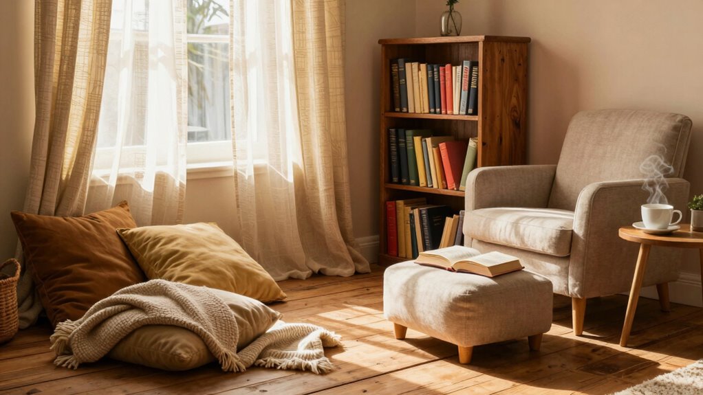 cozy organized reading sanctuary