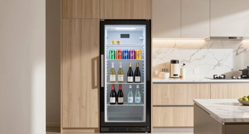 efficient beverage fridge placement