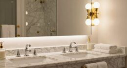 elegant lighting enhances bathroom