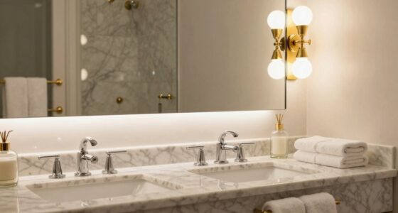 elegant lighting enhances bathroom