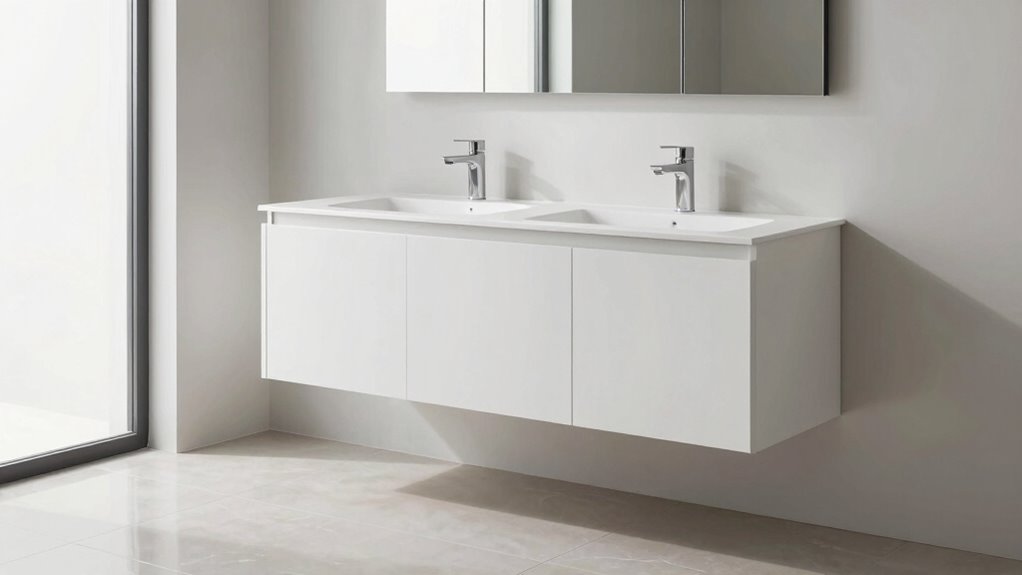 floating vanity for spaciousness