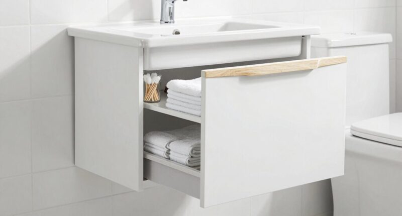 hidden shower shelf space