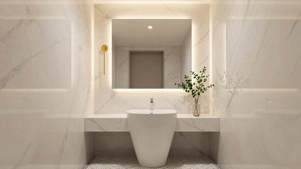 luxurious functional powder room