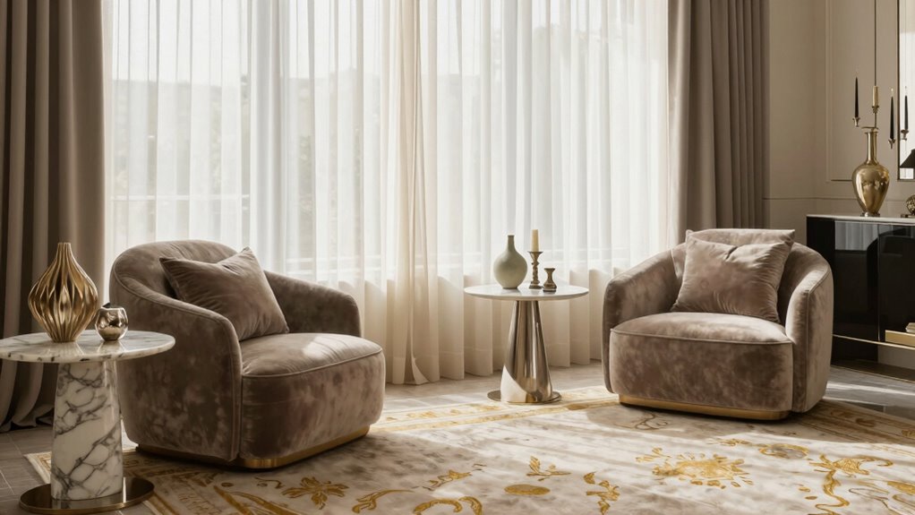 luxurious neutral room accents