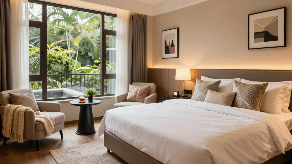 luxury bedding ambient lighting