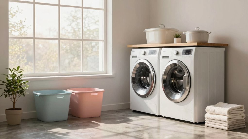 organized ergonomic laundry space