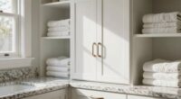 organized linen cabinet placement