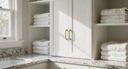 organized linen cabinet placement