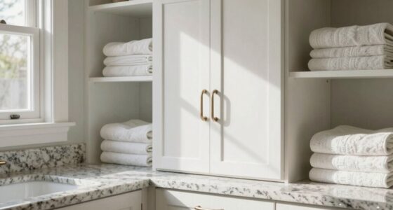 organized linen cabinet placement
