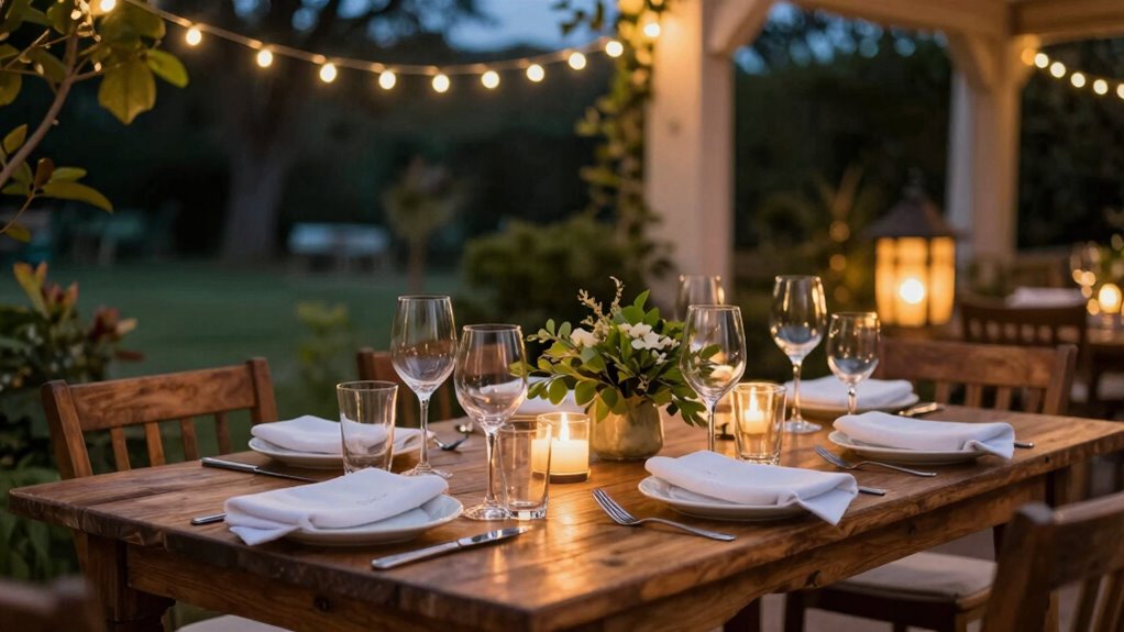 outdoor cozy dining setup