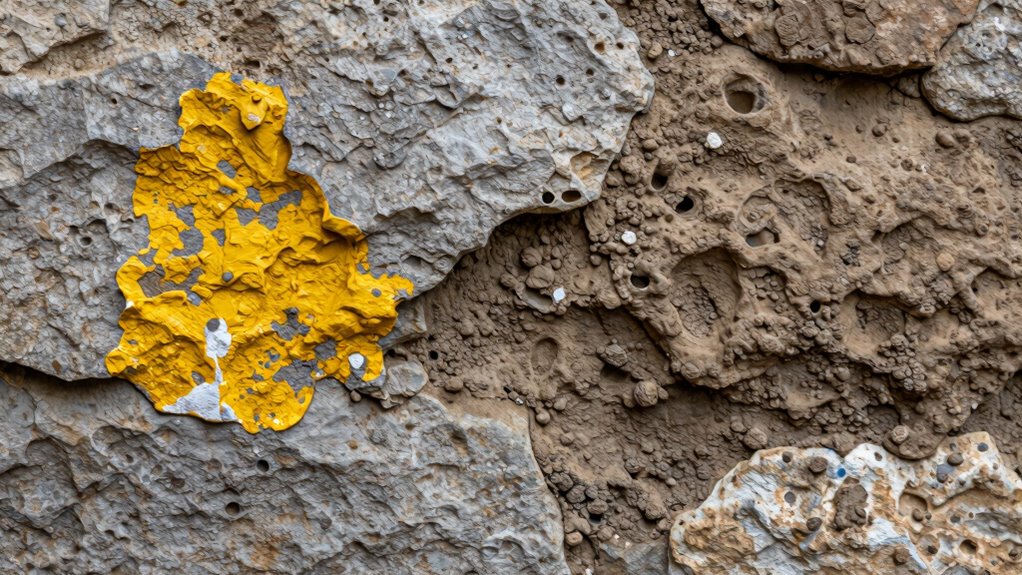 paint interacts with textured stone