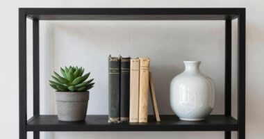 simplify shelf decor