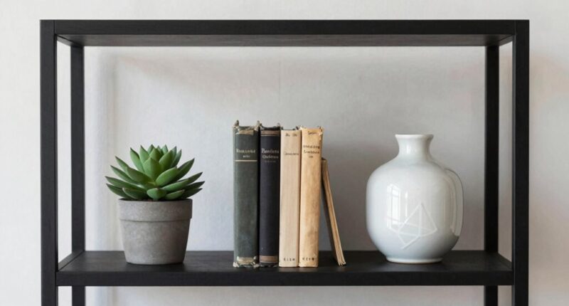 simplify shelf decor