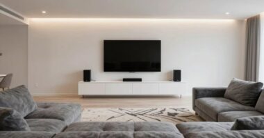spacious media room design