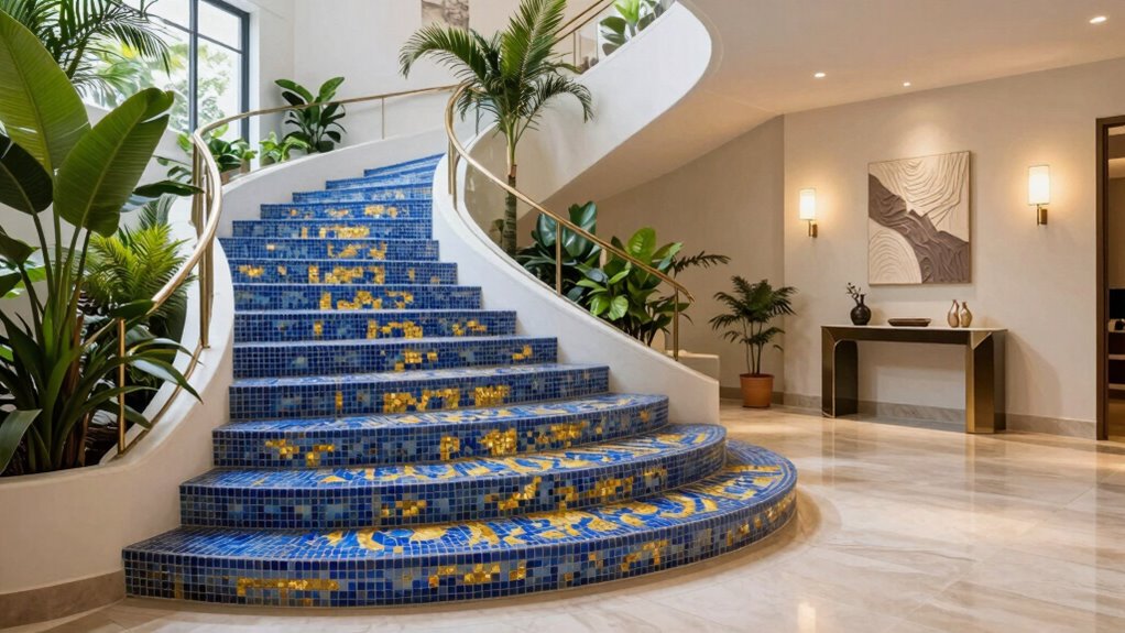 stylish lighted stairway accents
